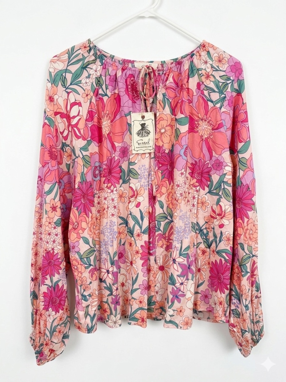 EASEL Vibrant Floral Palazzo Set Oversized Boho Chic Size Small NWT - Picture 4 of 5